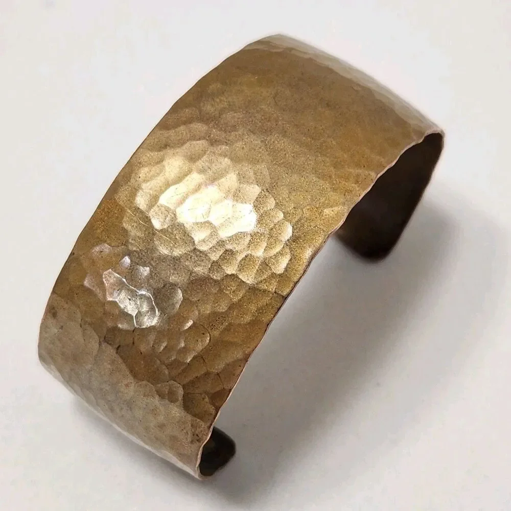 1970s Mexico Cobre Hammered Copper Cuff Bracelet 1